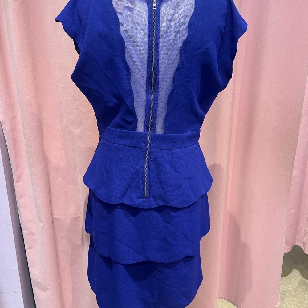 Urban Outfitters Royal Blue Layered Cocktail Dress Size 10 - Picture 4 of 9